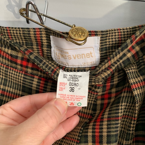 Vintage Yves Venet Plaid Midi Skirt - Picture 6 of 6